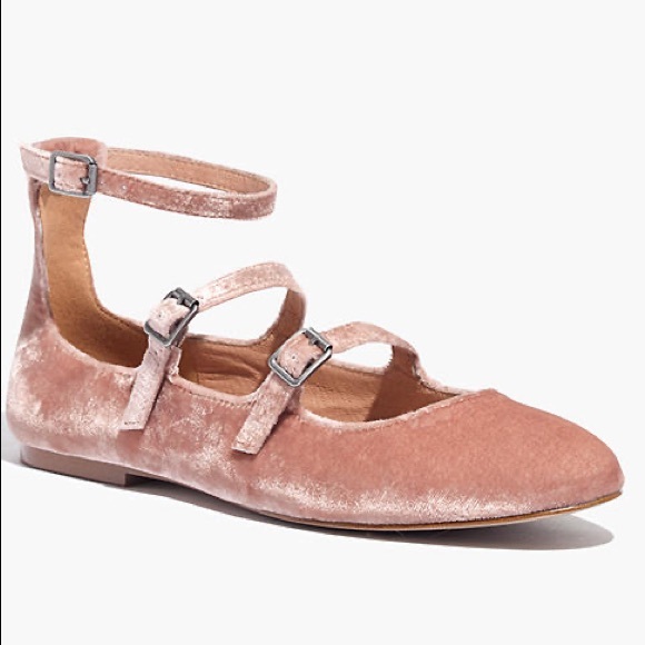 Madewell Shoes - Madewell Julie Blush Pink Velvet Flats